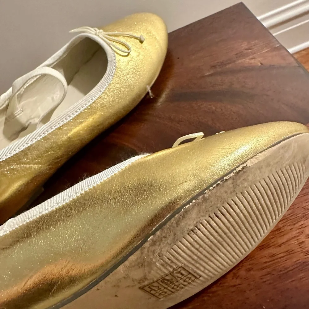 2 for $20! Crewcuts Gold Ballet Flats with Ribbon Trim